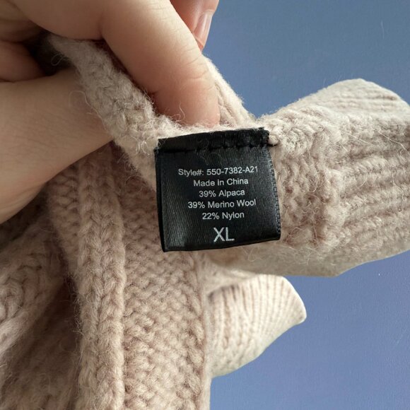 ON HOLD, *RARE* Jenni Kayne I Blush Fisherman Cable Knit Sweater - Picture 7 of 7